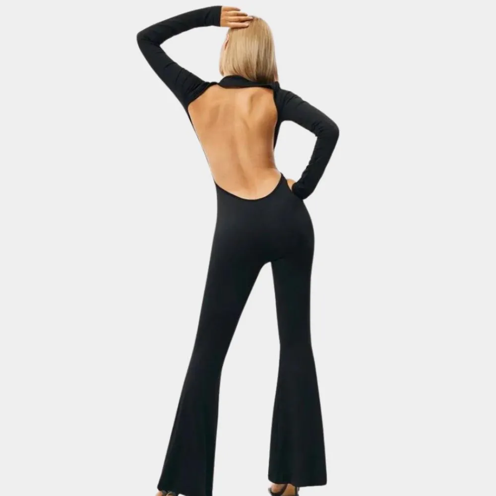 Jurken & Jumpsuits Dames*Trendy zomerse jumpsuit voor dames met open rug Zwart