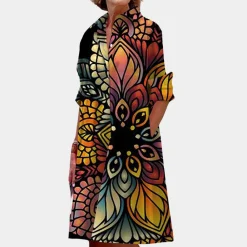 Jurken & Jumpsuits Dames*Trendy zomerse midi-jurk voor dames met print