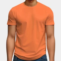 Shirts Heren*T-shirt met korte mouwen en ronde hals - Zomerse Editie Oranje