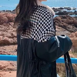 Jassen Dames*Tunde - Luxe pluche damesjack Zwart