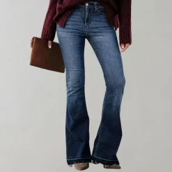 Broeken & Rokken Dames*Tuuli - Luchtige casual uitlopende zomerbroek Diepblauw