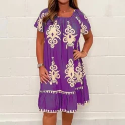 Jurken & Jumpsuits Dames*Ulana - Elegante Midi-jurk voor dames - Zomerse Stijl