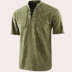 Shirts Heren*Urban - Stijlvol V-hals shirt met veters voor heren - Zomerse Editie