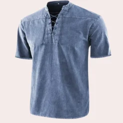 Shirts Heren*Urban - Stijlvol V-hals shirt met veters voor heren - Zomerse Editie