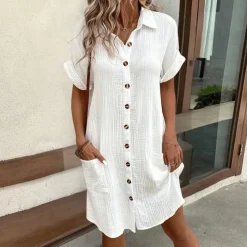 Jurken & Jumpsuits Dames*Valeria - Luchtige Midi Zomerjurk voor Stijlvolle Vrouwen - Perfect voor Lente en Zomer