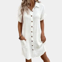 Jurken & Jumpsuits Dames*Valeria - Luchtige Midi Zomerjurk voor Stijlvolle Vrouwen - Perfect voor Lente en Zomer