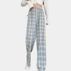 Broeken & Rokken Dames*Valeria - Moderne geruite damesbroek voor de zomer