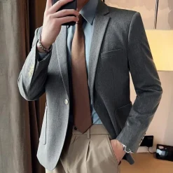 Jassen Heren*VASCO - Luchtige casual blazer voor mannen, perfect voor de zomer Grijs