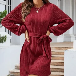 Jurken & Jumpsuits Dames*Vassiliki - Elegant Geribd Gebreid Zomer Mini Jurkje