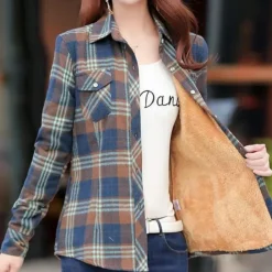 Topjes & Shirts Dames*Veda - Luchtig Geruit Pluizig Zomershirt voor Dames