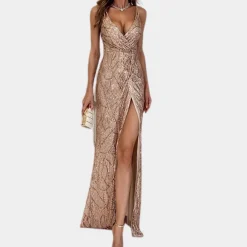 Jurken & Jumpsuits Dames*Vianne - Dames Luxe Sprankelende Zomerjurk Lange Jurk