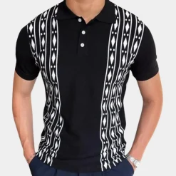Shirts Heren*Ville - Comfortabele korte mouwen zomerpolo voor mannen Zwart