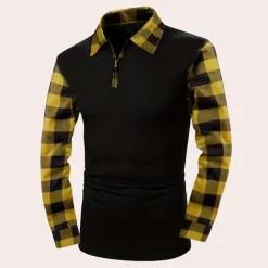 Shirts Heren*Vincente - Modern Geruit Overhemd met Lange Mouwen voor de Zomer