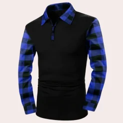 Shirts Heren*Vincente - Modern Geruit Overhemd met Lange Mouwen voor de Zomer