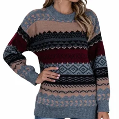 Truien & Vesten Dames*Vintage gestreepte damestrui voor de zomer