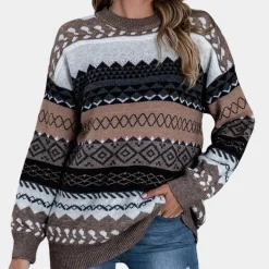 Truien & Vesten Dames*Vintage gestreepte damestrui voor de zomer