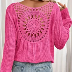 Topjes & Shirts Dames*Violetta - Elegante zomerse gebreide top met V-hals voor dames