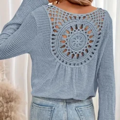 Topjes & Shirts Dames*Violetta - Elegante zomerse gebreide top met V-hals voor dames