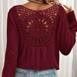 Topjes & Shirts Dames*Violetta - Elegante zomerse gebreide top met V-hals voor dames