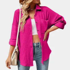 Blazers & Blouses Dames*Viviana - Luchtige dames zomerblouse met zak voor zonnige dagen