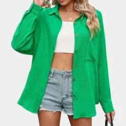 Blazers & Blouses Dames*Viviana - Luchtige dames zomerblouse met zak voor zonnige dagen