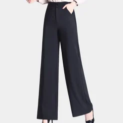 Broeken & Rokken Dames*Weronika - Elegante Hoge Taille Broek met Wijde Pijpen voor Dames - Zomerse Stijl
