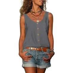 Topjes & Shirts Dames*WILLA - Zomerse casual mouwloze top