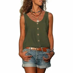 Topjes & Shirts Dames*WILLA - Zomerse casual mouwloze top
