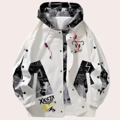 Jassen Heren*WILLIE - Klassiek Zomer Capuchonjack voor Heren Wit