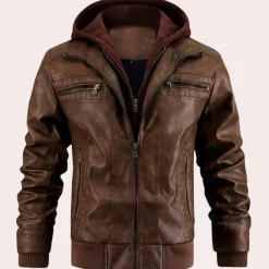 Leren Jassen Heren|Jassen Heren*Yannick - Klassiek herenjack met capuchon voor de zomer