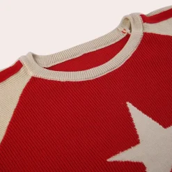 Truien & Vesten Dames*Yaretzi - Trendy Sterrenprint Zomerse Trui voor Dames Rood