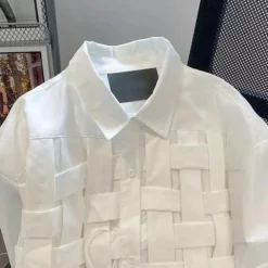 Shirts Heren*Zbigniew - Casual en Elegante Herenshirt met Vlechtwerk voor de Zomer