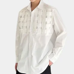 Shirts Heren*Zbigniew - Casual en Elegante Herenshirt met Vlechtwerk voor de Zomer