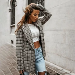 Blazers & Blouses Dames*ZENDAYA - Stijlvolle klassieke zomerblazer Geruit