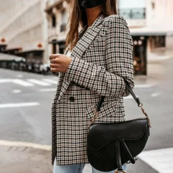 Blazers & Blouses Dames*ZENDAYA - Stijlvolle klassieke zomerblazer Geruit