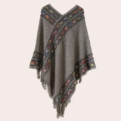 Truien & Vesten Dames*ZOI - Boho Poncho voor dames met trendy V-hals, perfect voor de zomer