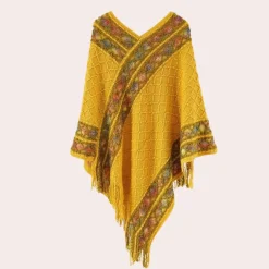 Truien & Vesten Dames*ZOI - Boho Poncho voor dames met trendy V-hals, perfect voor de zomer