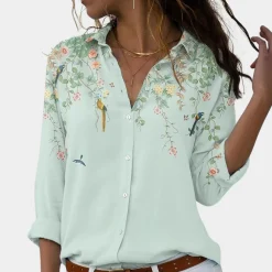 Topjes & Shirts Dames*Zomerse gebloemde damesblouse