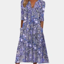 Jurken & Jumpsuits Dames*Zomerse gebloemde damesjurk