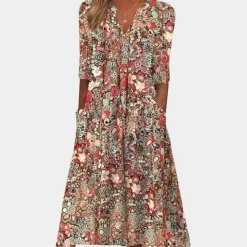 Jurken & Jumpsuits Dames*Zomerse gebloemde damesjurk