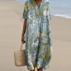 Jurken & Jumpsuits Dames*Zomerse kleurrijke bloemenjurk voor dames