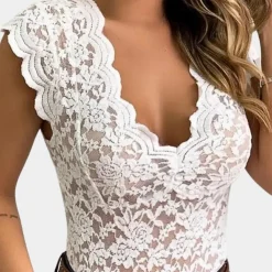 Topjes & Shirts Dames*Zomerse trendy kanten blouse voor dames