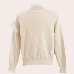 Truien & Vesten Dames*Zuleika - Vrouwen Stijlvolle Zomerse Trui met Kralen Wit